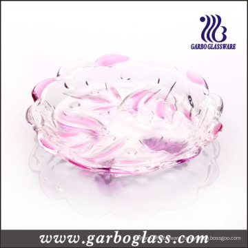 Flower Carving Color and Frosted Glass Plate (GB1731XM/PDS)